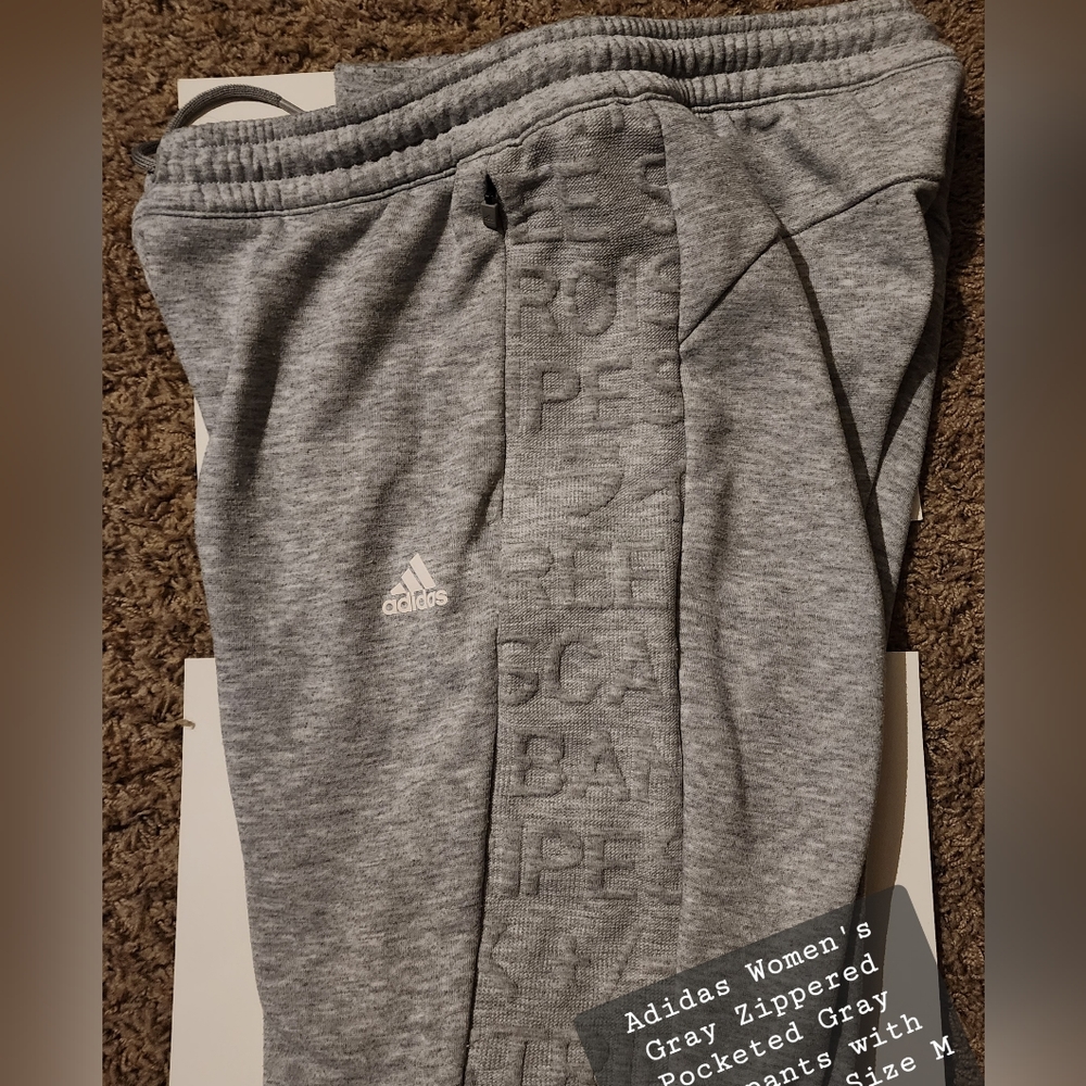 Adidas Gray tapered leg sweat pants